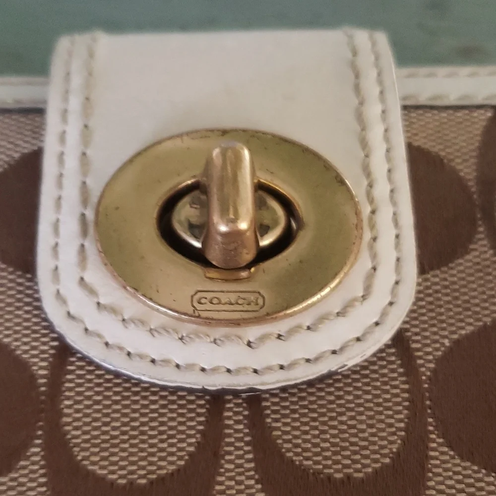 Coach Monogram Twist Lock Clutch Wallet